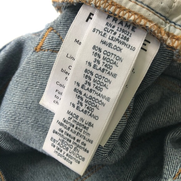 FRAME Women’s Mid Wash 9 inches Rise Frayed Hem Distressed Jeans Size 28 - Picture 10 of 15
